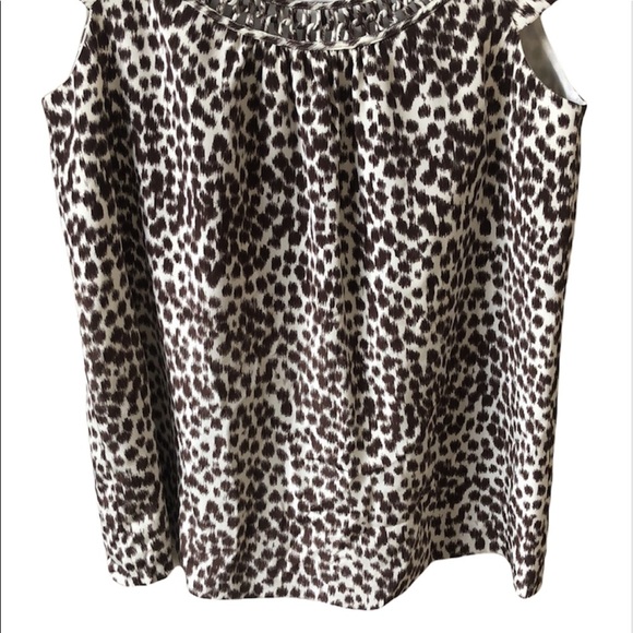 Kate Spade Brown and White Leopard Print Blouse - Picture 5 of 8